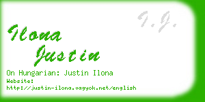 ilona justin business card